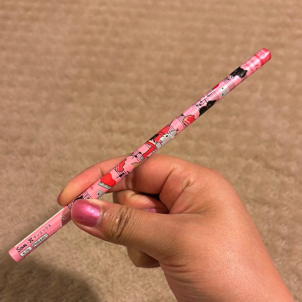 Sanrio San-x Pink Piano Strawberry Kutsita Nyanko 2B Pencil
